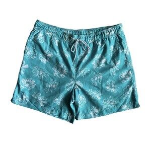 Janie & Jack Mens Hibiscus Swim Trunk Size XL Teal Reyn Spooner Dad Hawaii Beach